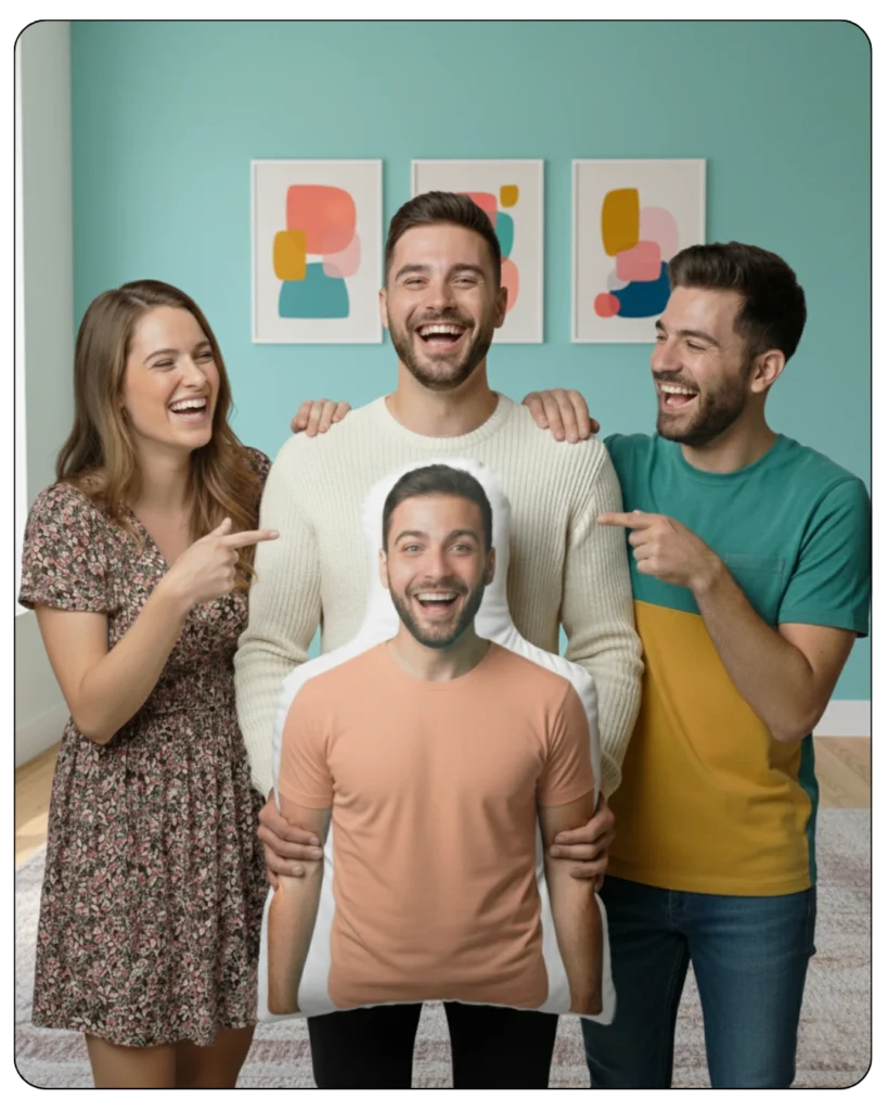 Προσωποποιημένη μαξιλάρα Αγαπίνο για εκείνον με φωτογραφία και μορφή