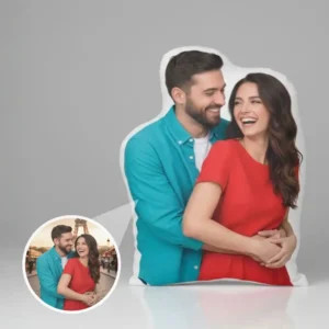 Προσωποποιημένο μαξιλάρι με φωτογραφία και σχήμα ζευγαριού